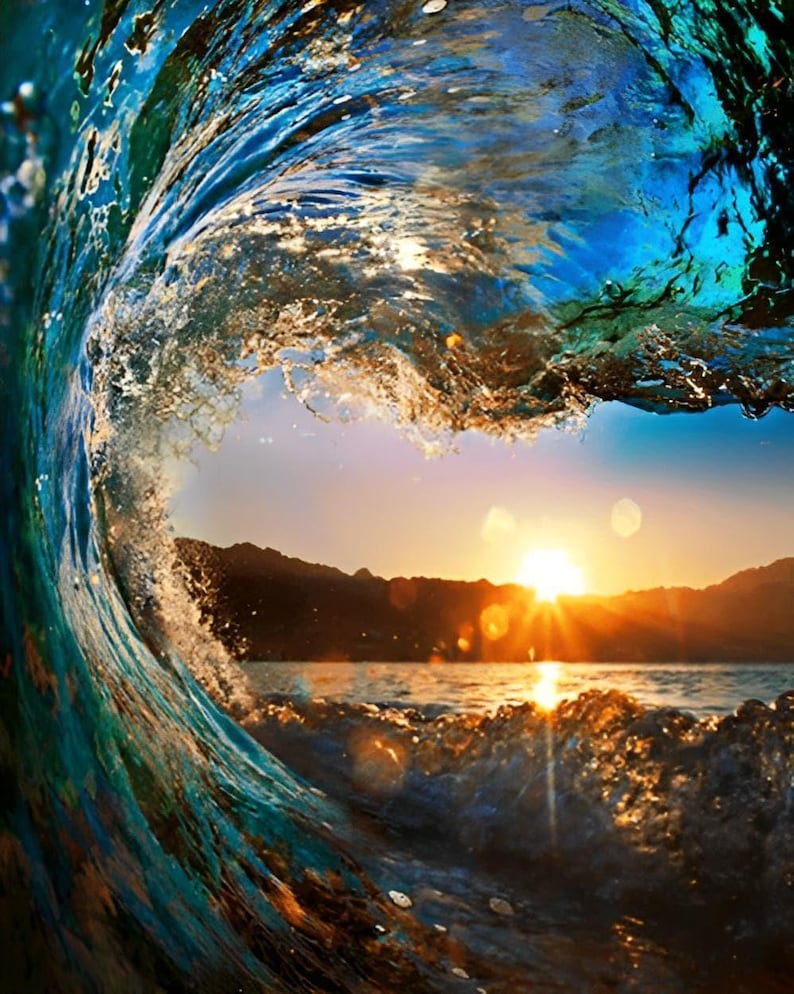Kit de pintura por números para adultos: pintura de olas del océano, arte mural acrílico, set de bricolaje, regalo de cumpleaños, regalo de Navidad para amigos, actividad para interiores, 15 imagen 7