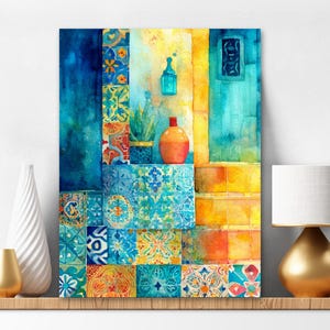 Diamant Schilderij Kit Levendige kleuren Keramische tegels Huis Trappen Eenvoudig schilderen Mediterraans Reiscadeau Kerstset 453