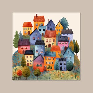 Malen nach Zahlen für Erwachsene Kleines Haus Dorf Diy Acrylmalerei Kit Landschaft Wandkunst Geschenk für Handwerker Freund Weihnachtsgeschenk 378