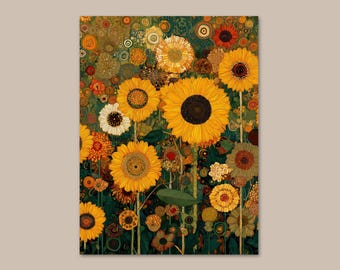 Diamond Painting Kit Klimt Style Sunflower Garden Crystal Art Set 2456