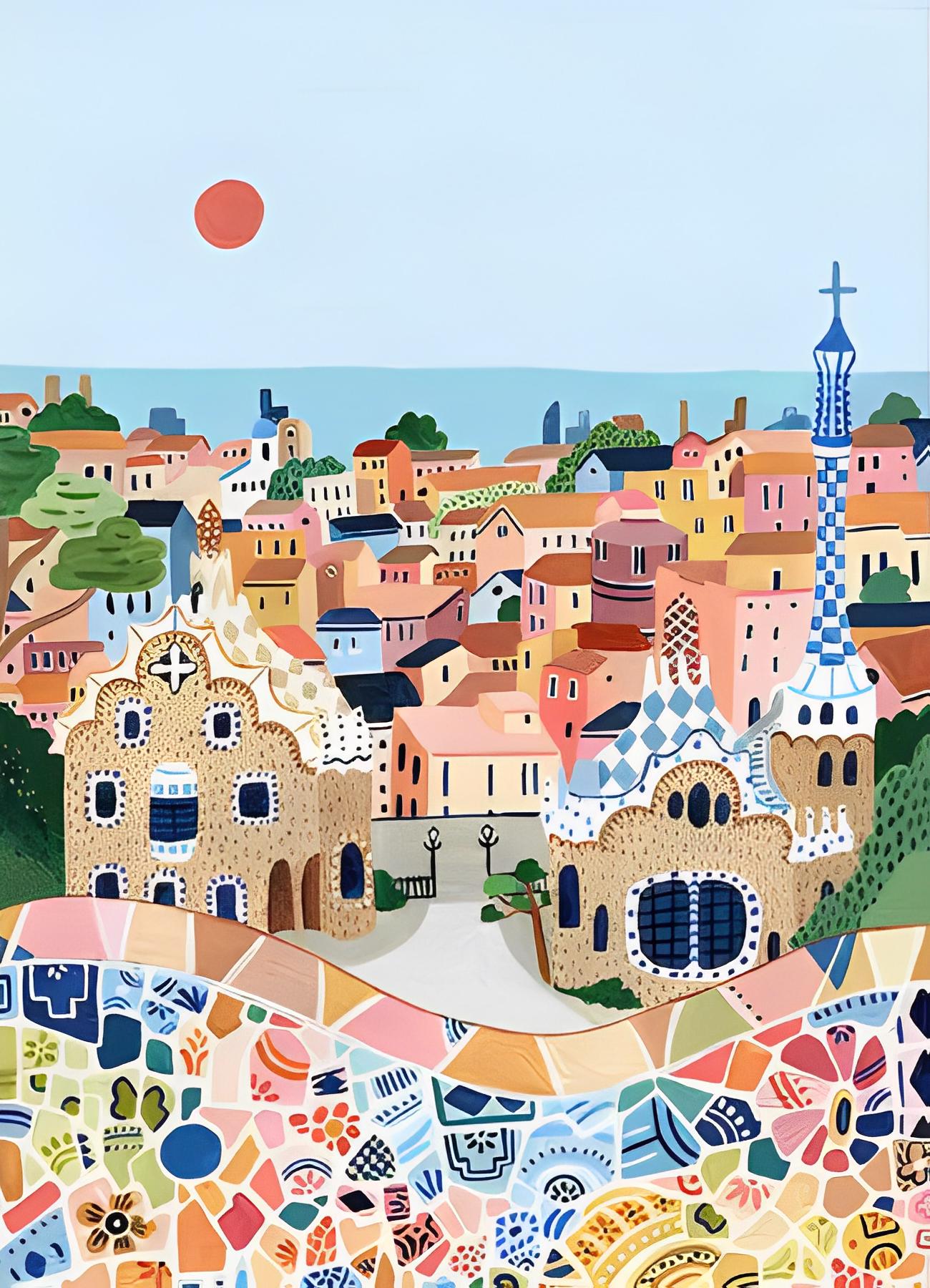 Malen Nach Zahlen Barcelona - 20x30cm Leinwand Für Erwachsene Und Kinder