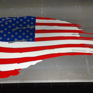 Tattered Metal American Flag