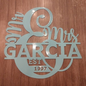 Personalized Mr. & Mrs. metal sign