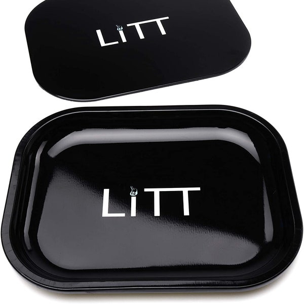 Litt Stash Metal Rolling Tray with Magnetic Rolling Lid- Smart Way to roll, Keep Your Smoking Accessories Hidden