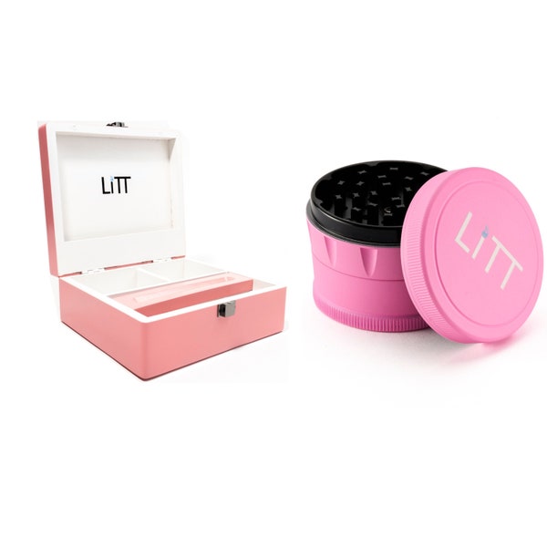 LiTT Pink Stash Box und LiTT Pink Grinder Bundle