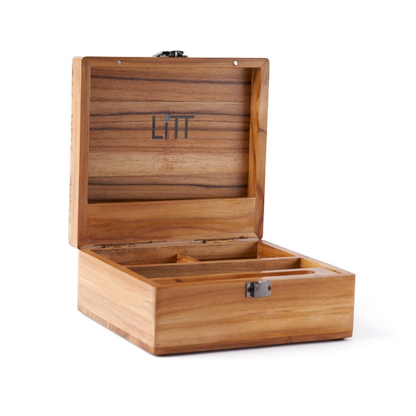 LITT Stash Box – Wooden Accessory Storage Box for Discreet Accessory Storage Handcrafted Organiser | Stash boxes (Teak)