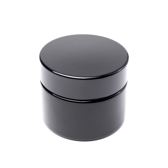 LITT Stash Jars Pack of 2 Aluminum Container for Herb Storage Air Tight Screw Caps Herb On The Go 9cm and 6.5cm, Black LITT Stash Jars Pack of 2 Aluminum Container for Herb Storage Air Tight Screw Caps Herb On The Go 9cm and 6.5cm, Black