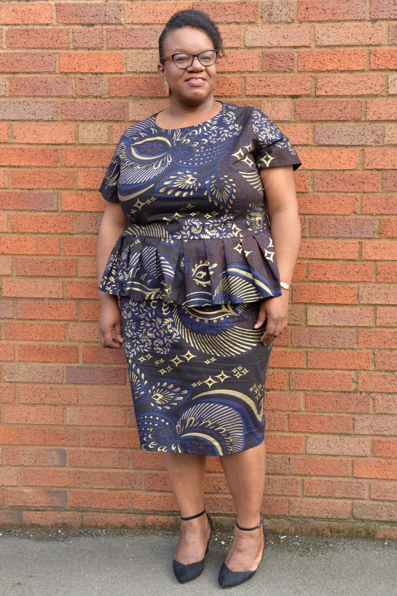african print peplum top plus size