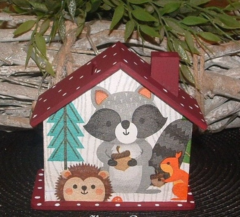 Spardose Haus aus Holz Waldtiere mit Namen Verschiedene Farben Weihnachtsgeschenk, Einschulung,Babygeschenke,Geburtstag Bild 6