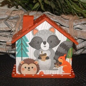 Spardose Haus aus Holz Waldtiere mit Namen Verschiedene Farben Weihnachtsgeschenk, Einschulung,Babygeschenke,Geburtstag Bild 3