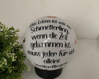 Solarleuchte Solarlampe, Grablicht mit Spruch,personalisiertes Andenken an verstorbene