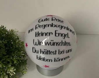 Solarleuchte mit Spruch, Grabschmuck für Sternenkinder, mit Sternchen in deiner Wunschfarbe