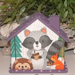 Spardose Haus aus Holz Waldtiere mit Namen Verschiedene Farben Weihnachtsgeschenk, Einschulung,Babygeschenke,Geburtstag Bild 10