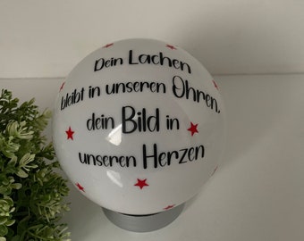 Solarleuchte personalisiert,besondere Grabdeko mit Spruch, liebevolles Geschenk für verstorbene