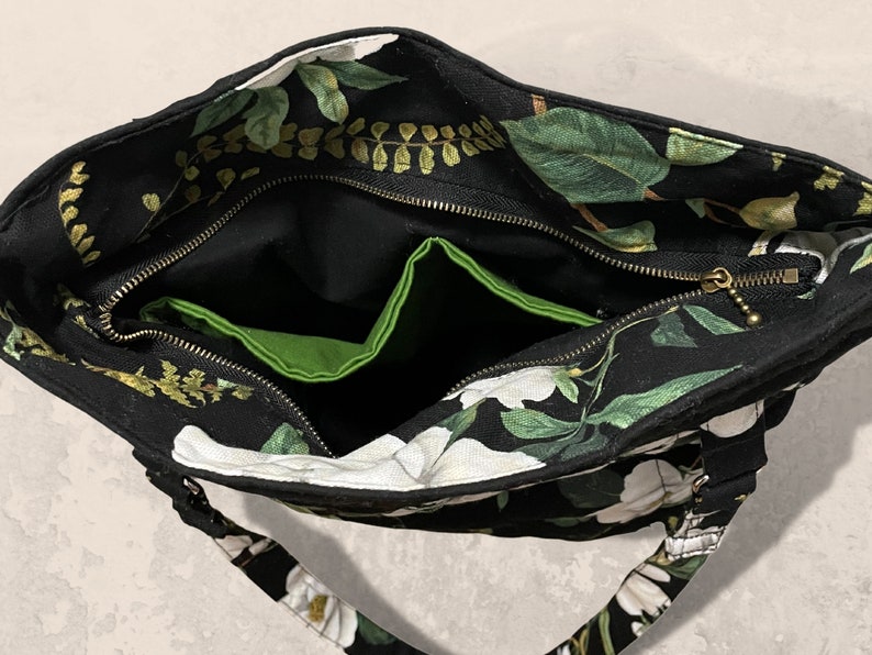 Quilted Fabric Shoulder Bag, Tote Bag, Handbag With Pockets, Handmade