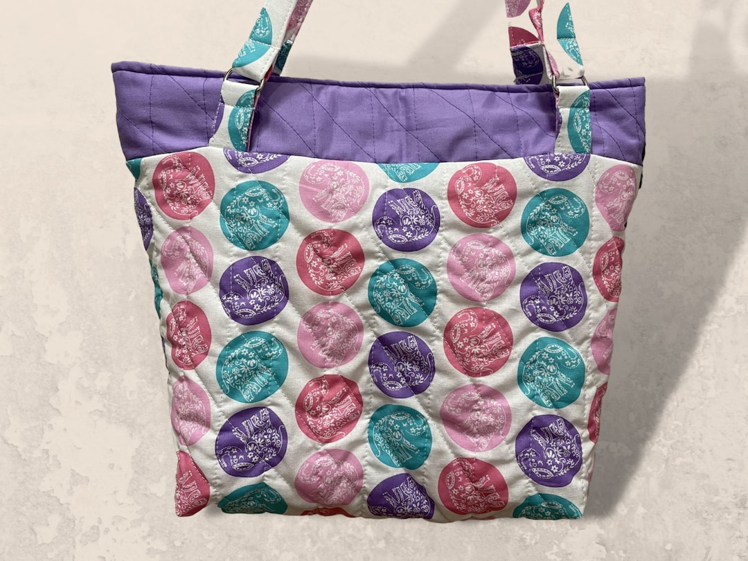 Quilted Fabric Shoulder Bag, Quilted Tote Bag, Tote Bag, Handbag With