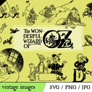 Zauberer von Oz Clipart (Band 1) Svg, Png, Dxf, Jpg, direkter Download Vektordatei