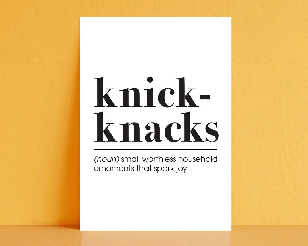 Knickknacks Dictionary Definition Printable Wall Art Etsy