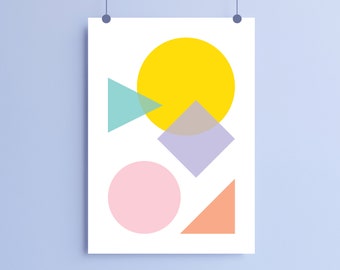 Colourful Geometric Shape Printable Art
