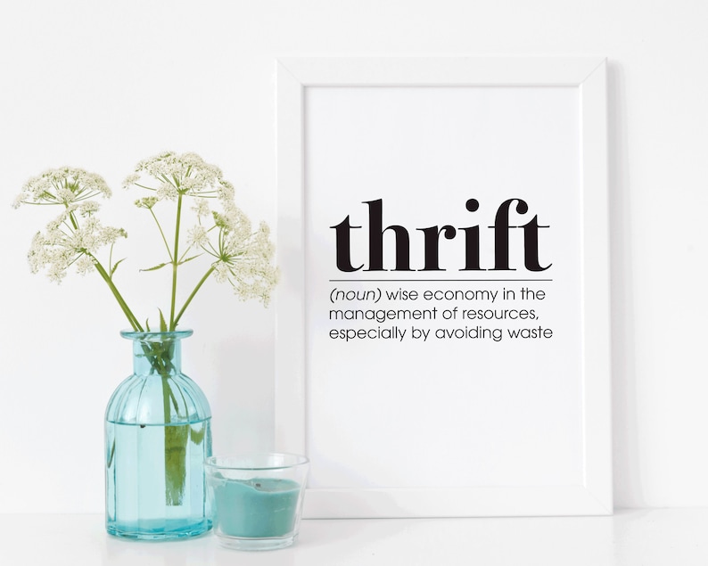 Thrift Dictionary Definition Printable Wall Art Etsy UK