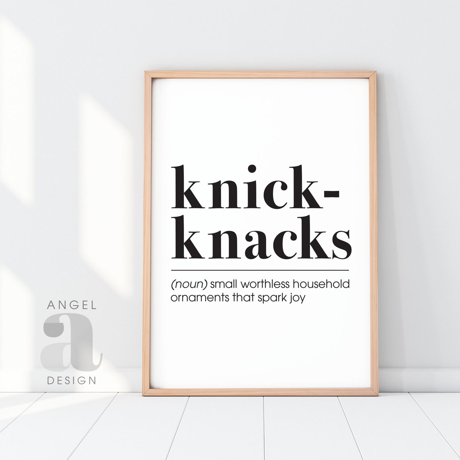 Knickknacks Dictionary Definition Printable Wall Art Etsy