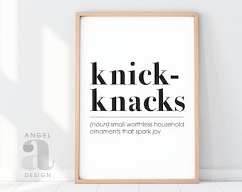 Knick-Knacks Wörterbuch Definition druckbare Wandkunst