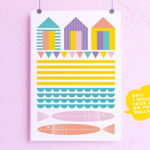 Seaside Beach Hut Printable Art