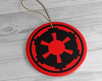 Enfeites de Natal do símbolo imperial de Star Wars - decoração, personalizado, exclusivo, feriado, árvore de Natal, enfeites e detalhes, Império Galáctico