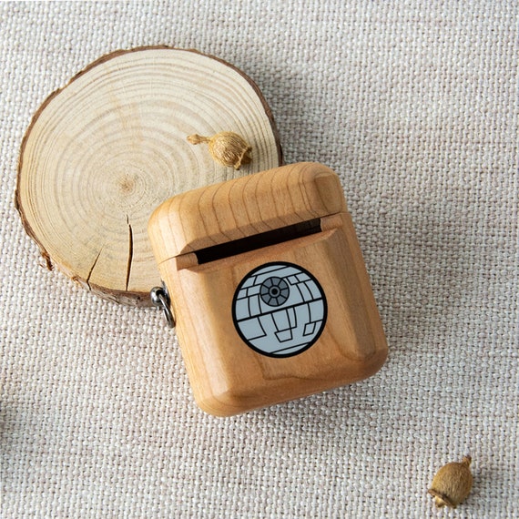 Wooden AirPods Case – Star Wars, Empire, Alliance Wireless Earphone, Protective, Headset, Storage, Accessories, Natural Wood, High Quality