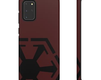 Puede incluir: Una funda de teléfono de color marrón con un símbolo imperial negro de Star Wars.