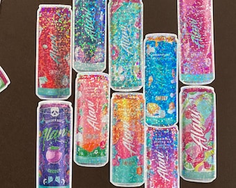 Trendy Girly Sparkly Energy Drink Stickers