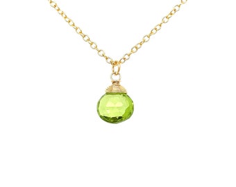 Peridot Necklace, August Birthstone