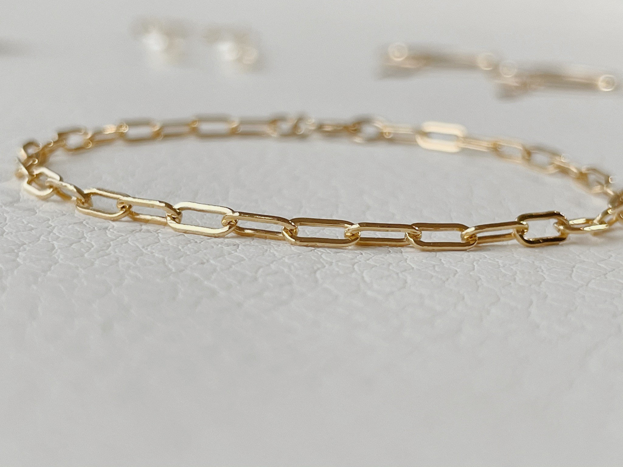 Paperclip Chain Bracelet /Anklet in 14k Gold Fill with Charm Etsy