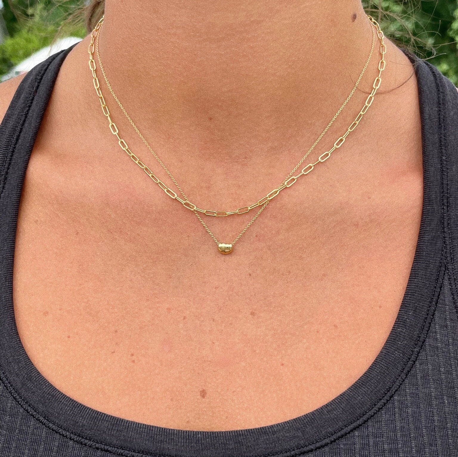 Gold Paperclip Chain Necklace Petite Layering Necklace Etsy Norway