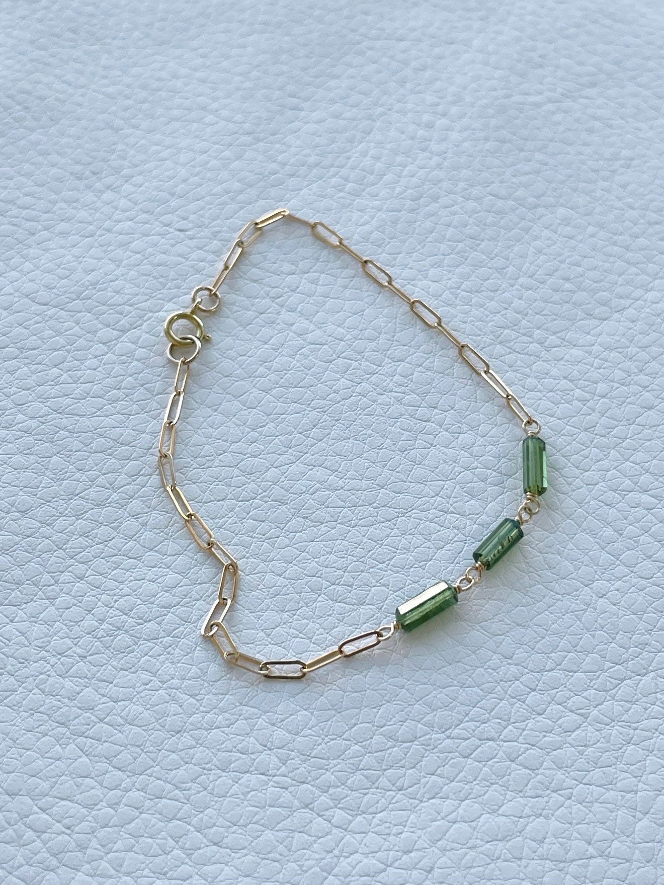 Green Tourmaline Bracelet 14k Gold Fill or Sterling Silver Etsy