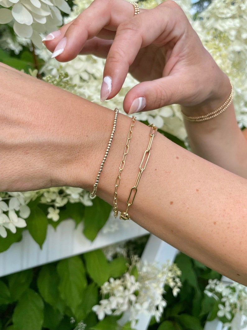 Paperclip Chain Bracelet /anklet in 14k Gold Fill With Charm Etsy