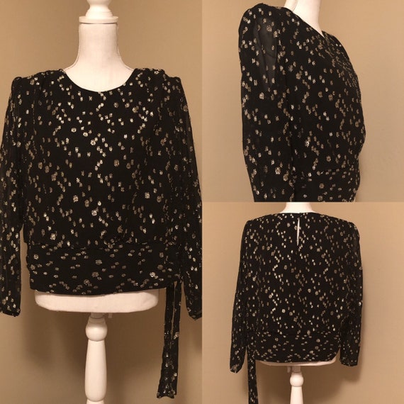 Metallic 1980's Gossamer Blouse