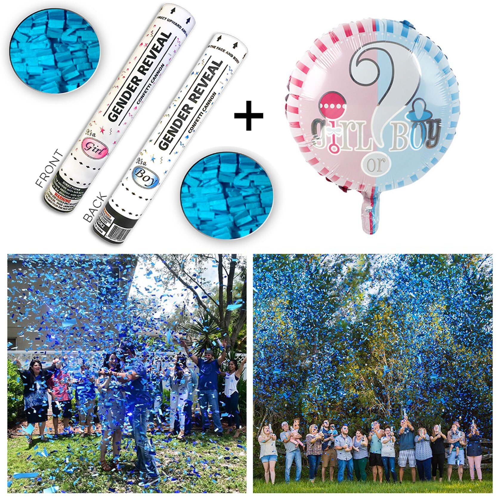 Baby Gender Confetti Dispenser Reveal Bundle Pink Its a Boy Etsy