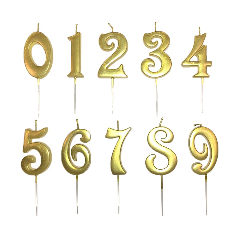 Gold Number Candles Happy Birthday Cake Candles Decoration Etsy