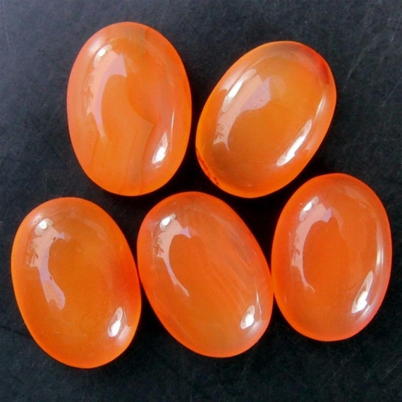 Wholesale Lot 14x10mm Oval Cabochon Natural Carnelian Loose Calibrated Gemstone