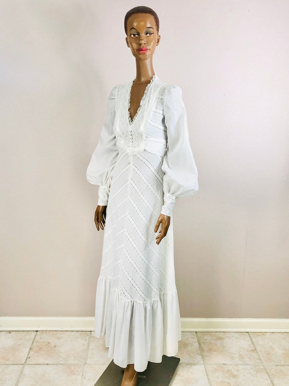 Vintage Boho Cotton Lace Wedding Dress
