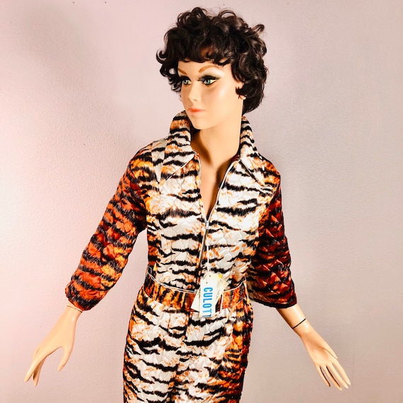 Vintage 1970's Tiger Culotte Jumpsuit DEADSTOCK