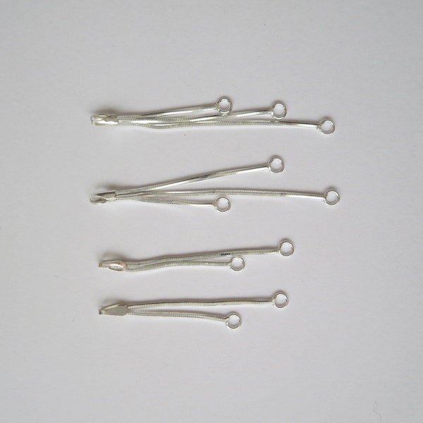 2 - 20 Stück Solid Sterling Silber 925 Ohrring Double Triple Link Schlangenkette Stecker Finden