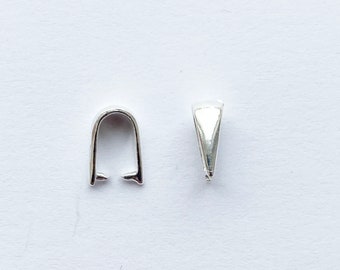 8,5 mm Argento sterling massiccio 925 Ciondolo con ciondolo Pizzico Morsetto Clip Connettore Risultati Quantità diverse 1, 2, 5, 10, 20, 50, 100 pz.