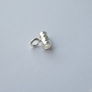 1 , 2 , 5 , 10 pc Solid Sterling Silver 925  Cylinder Tube Spacer Knot Cover Hide With Open Ring For Bracelet