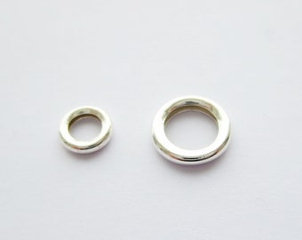 5.25 x 1.25 mm 7.5 x 1.5 mm Round  Closed Jump Ring Solid Sterling Silver 925