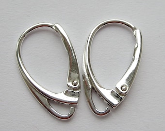 2 - 100 pc Solid Sterling Silver 925 leverback earring hooks