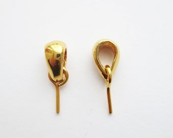 Pendentif avec breloques pour connecteur de goupille de sécurité en argent sterling 925 plaqué or