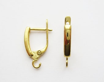 Leverback Earring Hooks Sterling Silver 925 Gold Plated