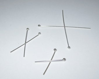 1", 1,6", 2" Solid Sterling Silver 925 Ball Headpins Bevindingen Verschillende maten en hoeveelheden